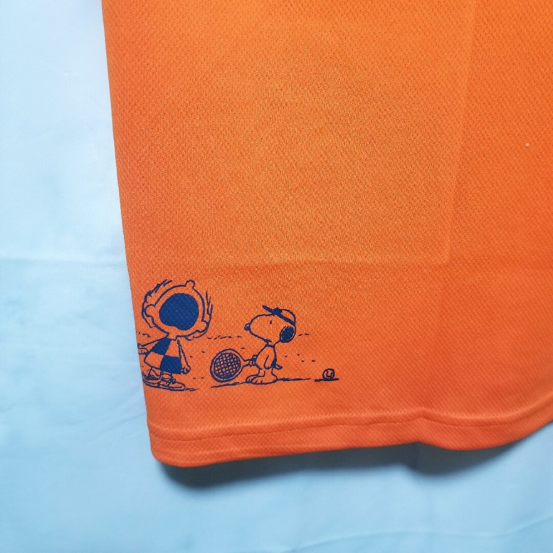 SNOOPY(スヌーピー)のSNOOPY　スヌーピー　新品　Tシャツ  半袖　ピーナッツ　テニス　オレンジ メンズのトップス(Tシャツ/カットソー(半袖/袖なし))の商品写真