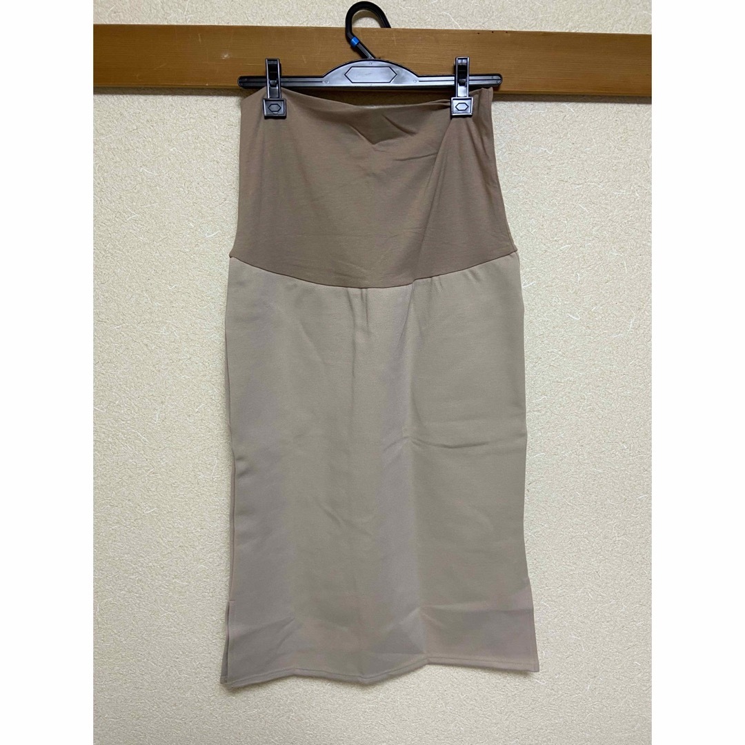 妊婦マタニティ用　裏起毛サイドスリット膝下スカート レディースのスカート(ひざ丈スカート)の商品写真