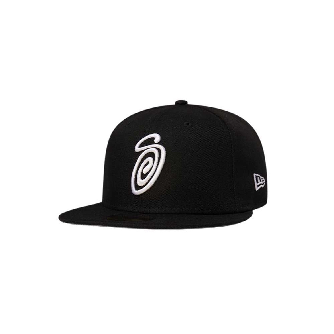 STUSSY CURLY S NEW ERA CAP "Black"