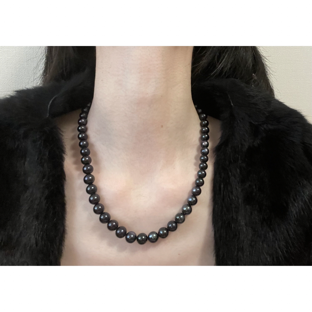 黒真珠ネックレス ⚫️9.5㎜-