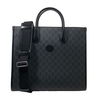 グッチ(Gucci)のグッチ GUCCI GGスプリーム2WAYトートバッグ 674148 ブラック GGスプリームキャンバス メンズ トートバッグ(トートバッグ)