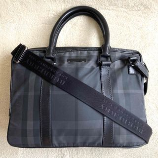 バーバリー(BURBERRY)の★バーバリー★ブリーフケース★2way★ノバチェック★黒★ロゴベルト★ナイロン★(ビジネスバッグ)