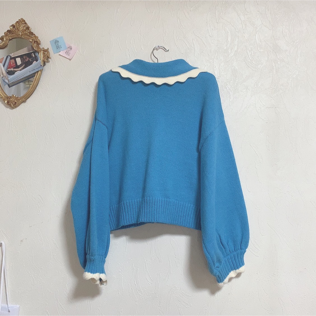 tnewties《サラダしか食べたくない》スカラップデザインニットカーディガン 1