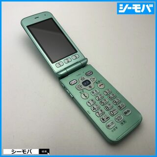 フジツウ(富士通)の856 ガラケー らくらくホン F-02J 美品 ドコモ グリーン(携帯電話本体)