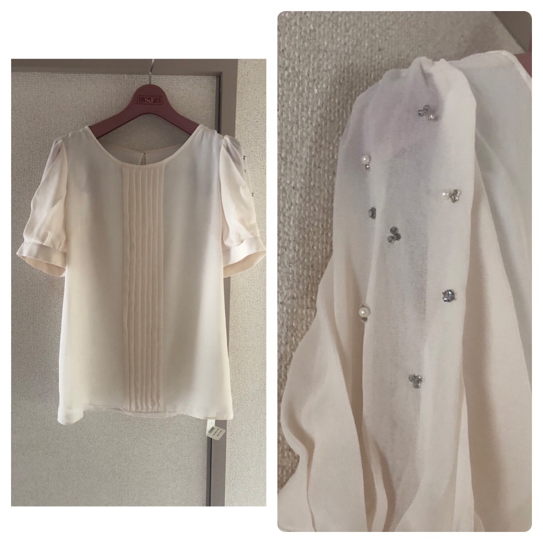 ビジュー付きブラウス タグ付き新品