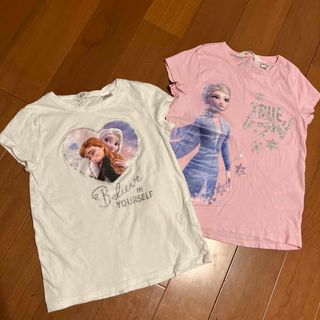 エイチアンドエム(H&M)のH&M アナと雪の女王 半袖 tシャツ 2枚セット 半袖Tシャツ 6-8歳(Tシャツ/カットソー)