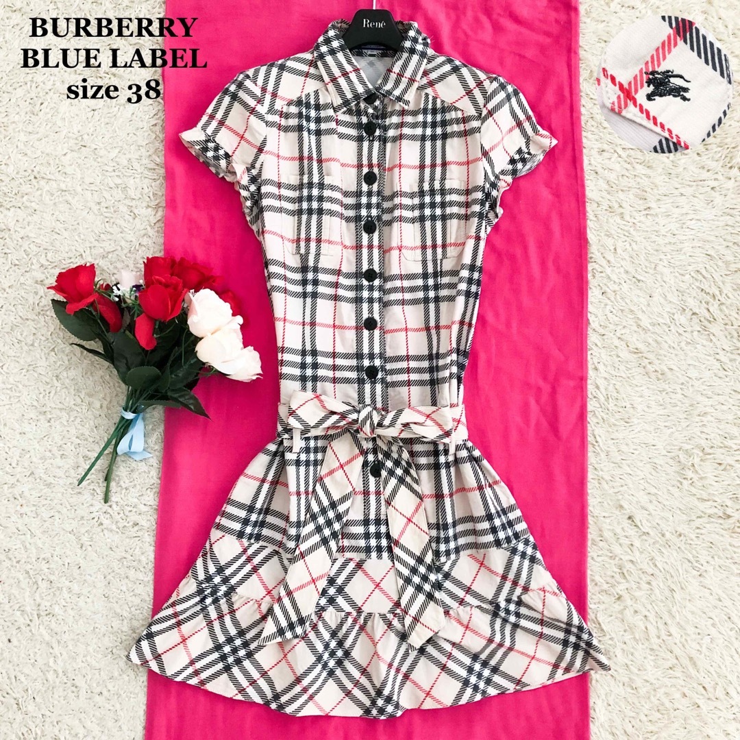 BURBERRY BLUE LABEL - 美品 バーバリーブルーレーベル 膝丈 シャツ