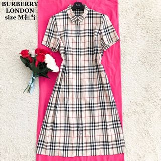 BURBERRY - 【大きいサイズ】バーバリー ストライプシャツワンピース