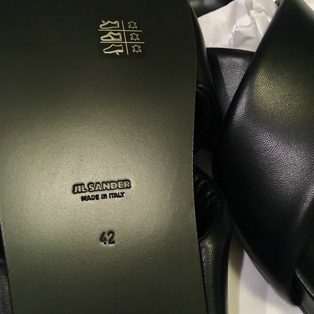 42 新品正規品 JIL SANDER 23SS パッド入り レザースライド | www