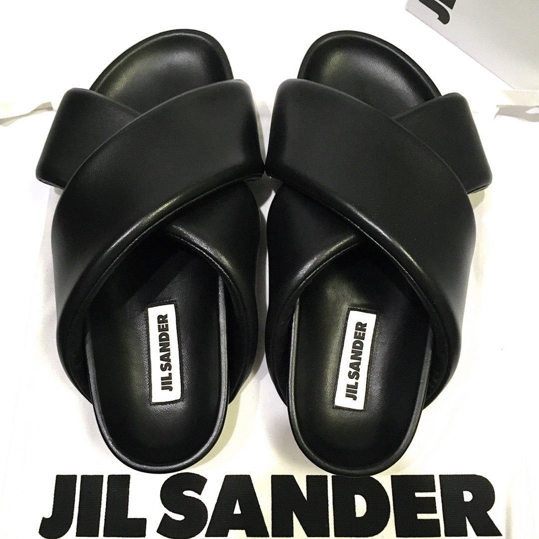 42 新品正規品 JIL SANDER 23SS パッド入り レザースライド | www