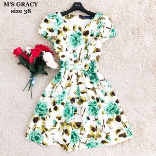 通販定番 M'S GRACY - エムズグレイシー薔薇シフォンワンピース補正