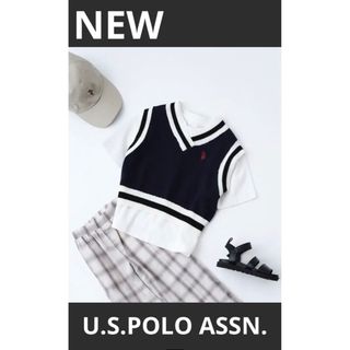 ユーエスポロアッスン(U.S. POLO ASSN.)の1779 新品　U.S.POLOASSN ワンポイント　刺繍　ニットベスト(Tシャツ/カットソー)