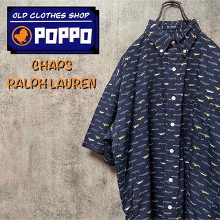 ラルフローレン(Ralph Lauren)のチャップスラルフローレン☆ロゴ入りボート柄半袖マリン総柄シャツ 90s(シャツ)