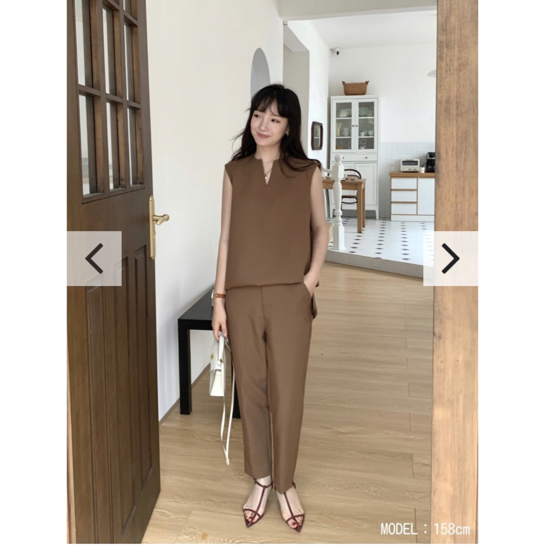 るー様専用【新品】キーネックリュクス セットアップ BROWN | フリマアプリ ラクマ