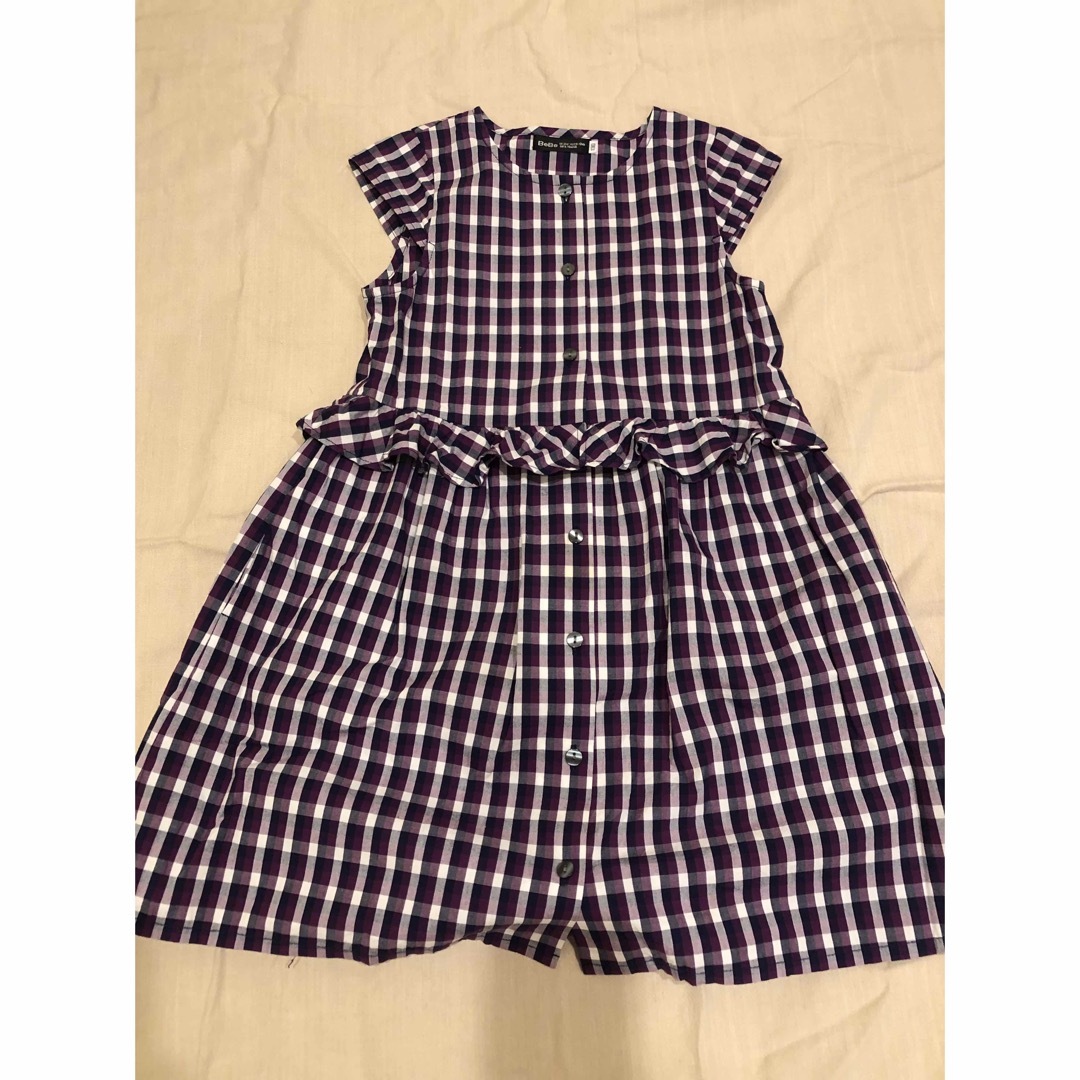 BeBe(ベベ)の【BEBE】チェック柄ワンピース　女の子　130 キッズ/ベビー/マタニティのキッズ服女の子用(90cm~)(ワンピース)の商品写真