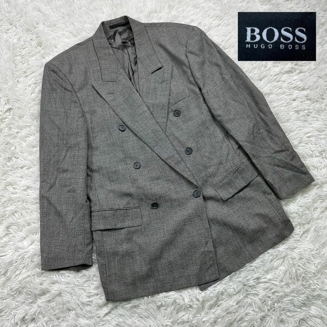 HUGO BOSS(ヒューゴボス)の【即日発送】HUGO BOSS　ヒューゴボス　ダブル　ジャケット　グレー　 メンズのジャケット/アウター(テーラードジャケット)の商品写真