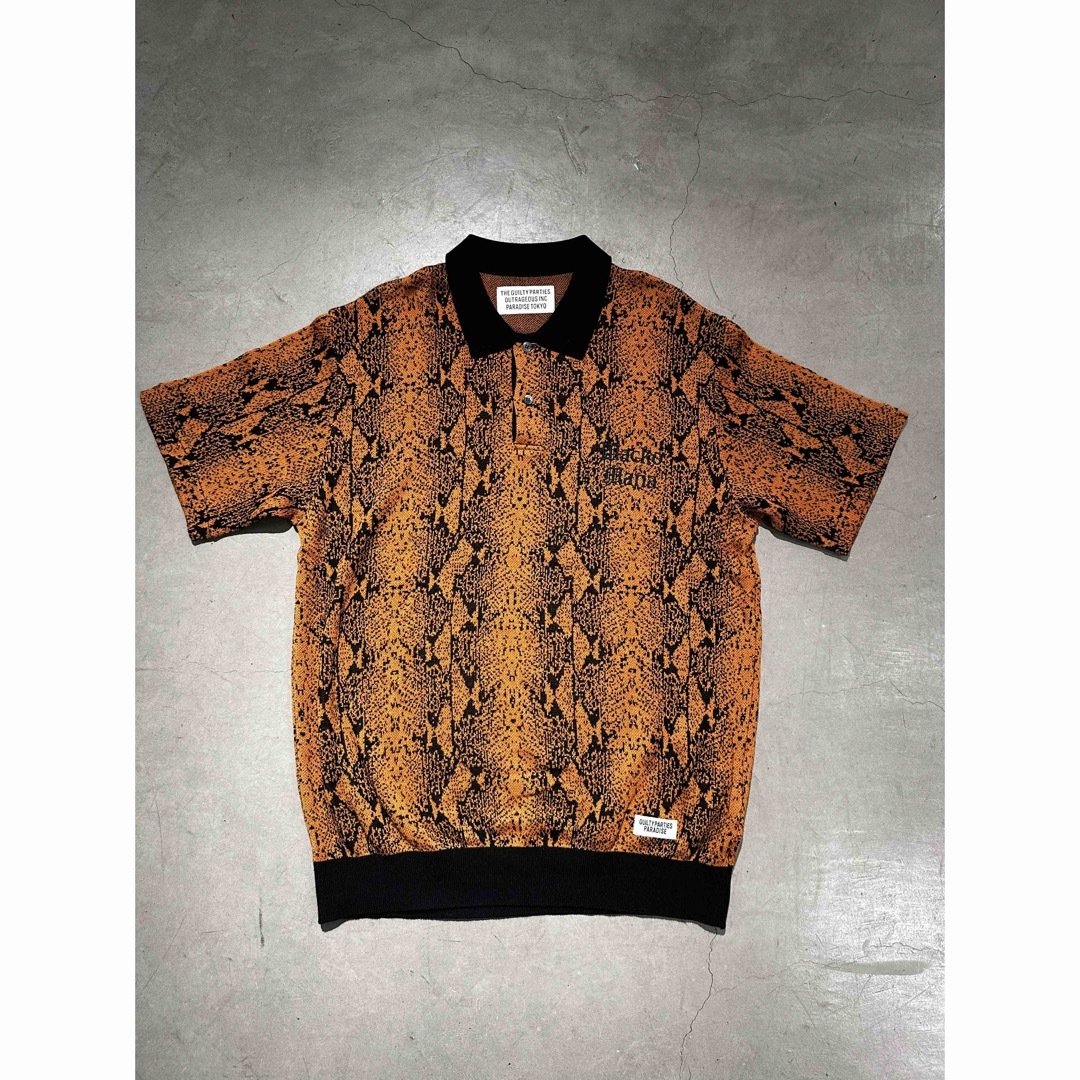 WACKO MARIA PYTHON KNIT  POLO SHIRT50センチ袖丈