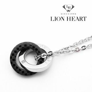 ライオンハート(LION HEART)のライオンハート ダブル リング ネックレス メンズ シルバー ブラック ブランド(ネックレス)