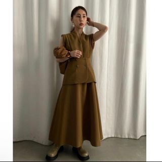 アメリヴィンテージ(Ameri VINTAGE)のSHOULDER PADDED PEPLUM DRESS(ロングワンピース/マキシワンピース)