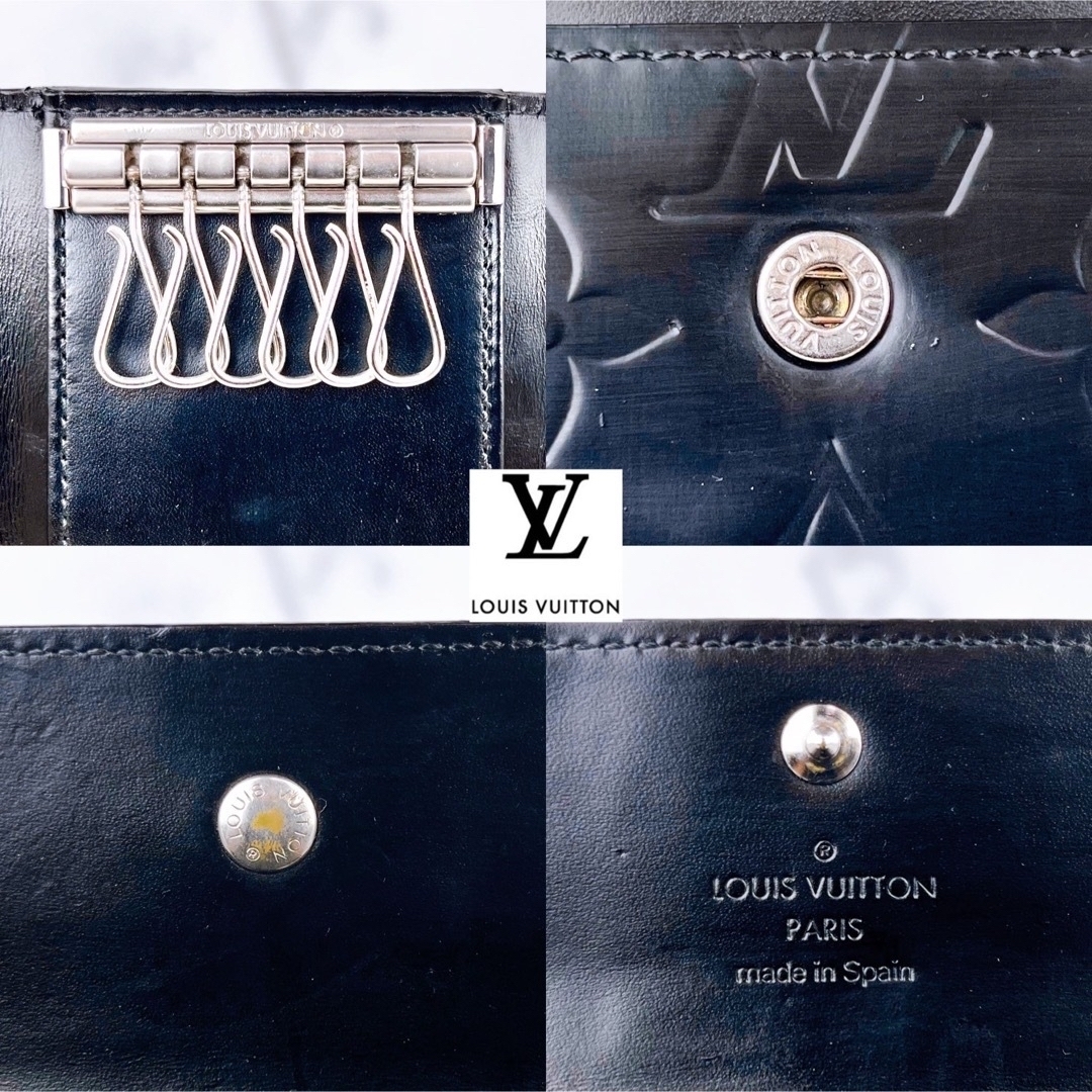 超極美品 LOUIS VUITTON ヴェルニ 6連キーケース マットブラック