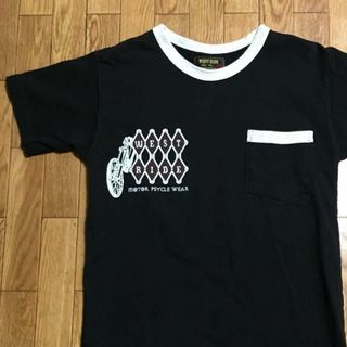 ウエストライド(WESTRIDE)の日本製 WEST RIDE ポケT トリム 黒 白 32 両面プリント(Tシャツ/カットソー(半袖/袖なし))