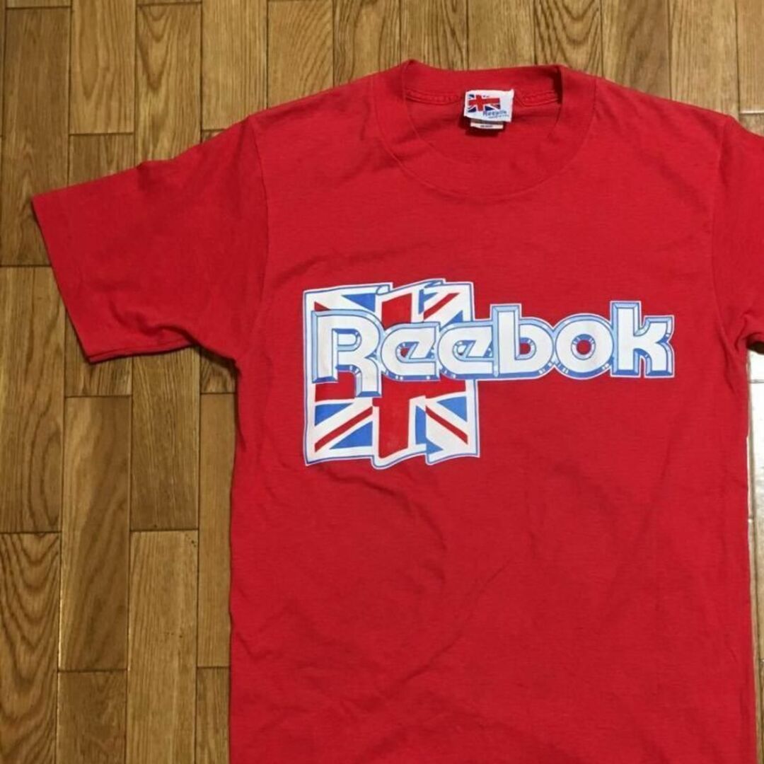 80s USA製 Reebok イギリス国旗タグ Tシャツ 赤 M