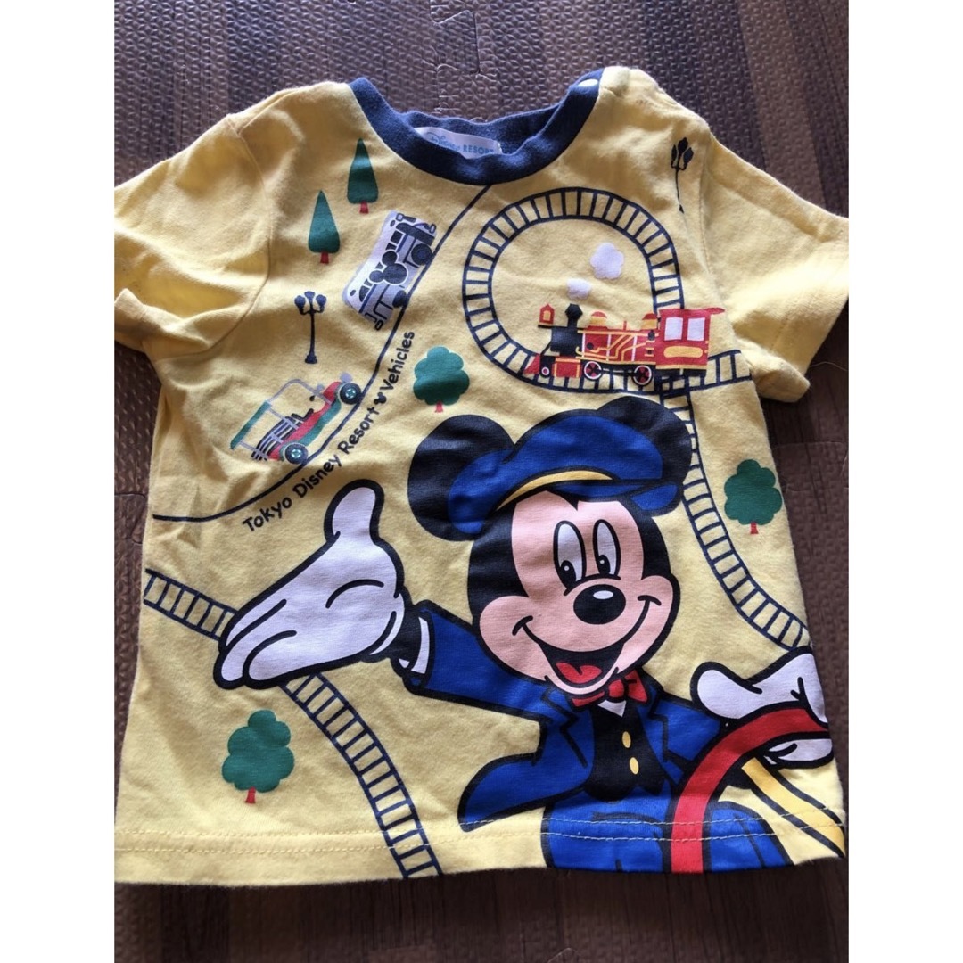 Disney(ディズニー)のTDR 限定　ディズニー　ミッキー　乗り物　Tシャツ　80 キッズ/ベビー/マタニティのベビー服(~85cm)(Ｔシャツ)の商品写真