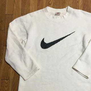 ナイキ(NIKE)の90s NIKE スウェット 七分袖 白 L ビックスオッシュ(スウェット)