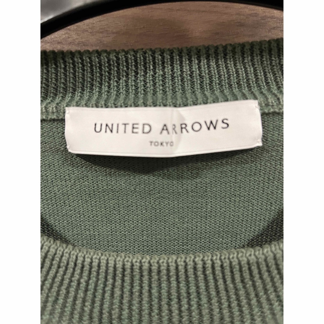 UNITED ARROWS(ユナイテッドアローズ)のUAST ニット ビッグ Tシャツ オリーブ 緑 サイズM MBリコメンド メンズのトップス(Tシャツ/カットソー(半袖/袖なし))の商品写真