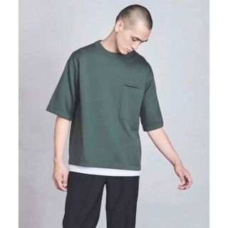 ユナイテッドアローズ(UNITED ARROWS)のUAST ニット ビッグ Tシャツ オリーブ 緑 サイズM MBリコメンド(Tシャツ/カットソー(半袖/袖なし))