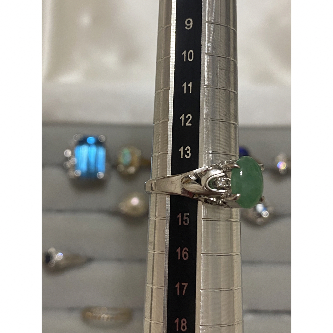 翡翠　ダイヤプラチナリング レディースのアクセサリー(リング(指輪))の商品写真