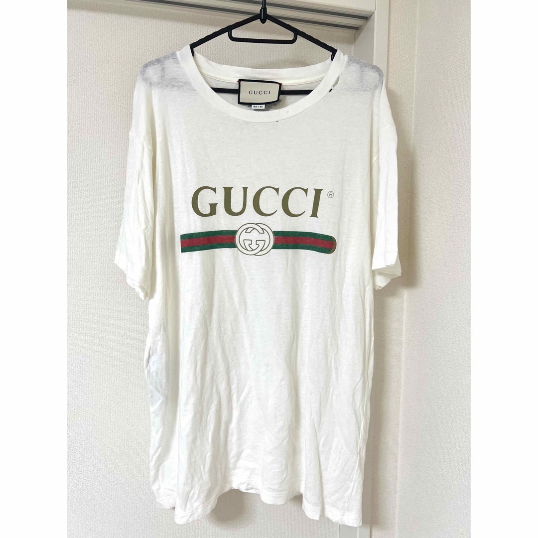 Gucci - GUCCI ♡ ダメージ加工オーバーサイズコットン Tシャツの通販