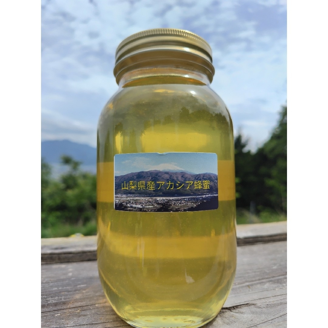 山梨県産 アカシア蜂蜜 1200g(ビン) 1本入り 2023 年5月採りの通販 ...