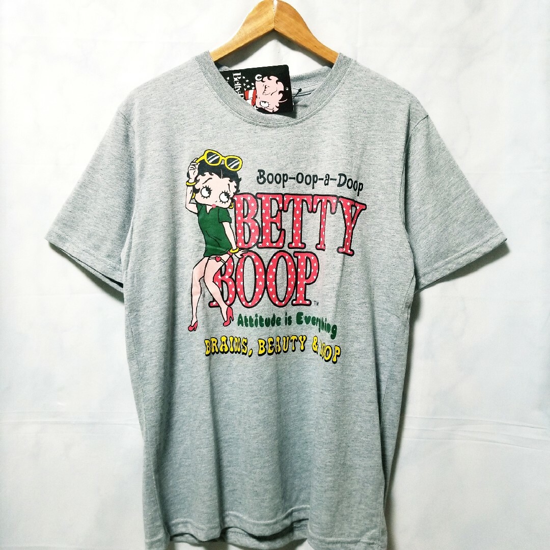 Betty Boop(ベティブープ)のベティーブープ ベティちゃん 服  新品　半袖 Tシャツ　グレー メンズのトップス(Tシャツ/カットソー(半袖/袖なし))の商品写真