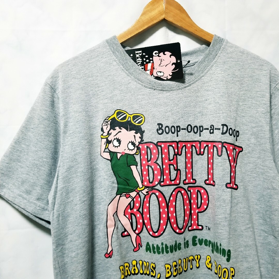 Betty Boop(ベティブープ)のベティーブープ ベティちゃん 服  新品　半袖 Tシャツ　グレー メンズのトップス(Tシャツ/カットソー(半袖/袖なし))の商品写真