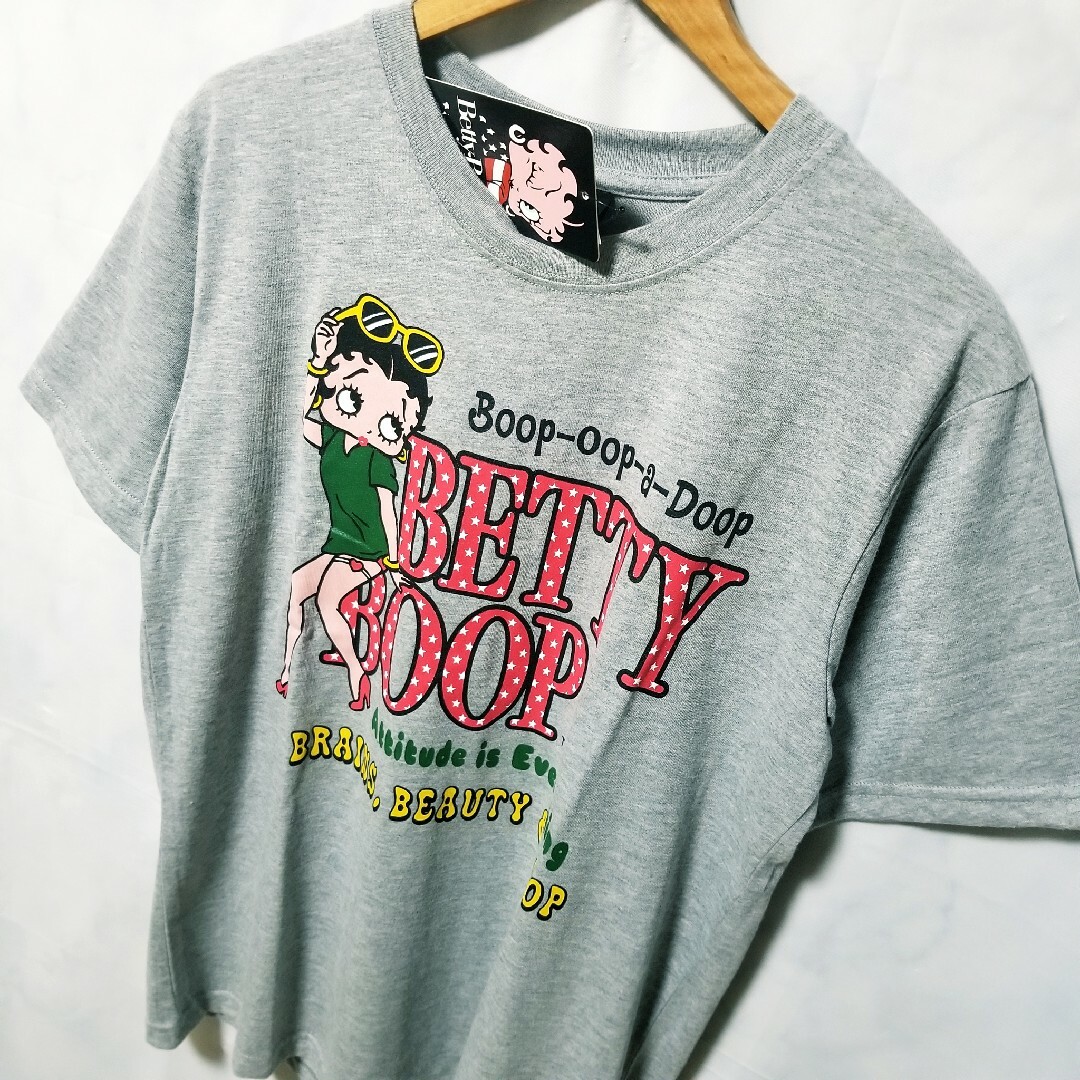 Betty Boop(ベティブープ)のベティーブープ ベティちゃん 服  新品　半袖 Tシャツ　グレー メンズのトップス(Tシャツ/カットソー(半袖/袖なし))の商品写真