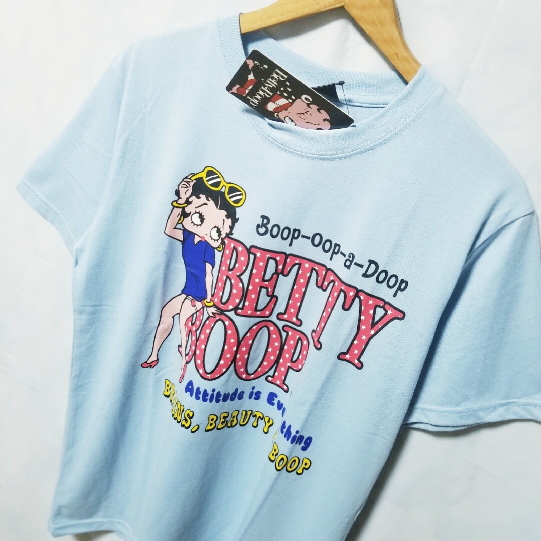 Betty Boop(ベティブープ)のベティーブープ ベティちゃん 服  新品　半袖 Tシャツ　水色 メンズのトップス(Tシャツ/カットソー(半袖/袖なし))の商品写真