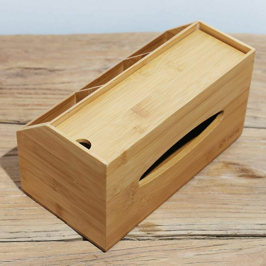 竹美TAKEMI 竹製 収納ボックス付き ティッシュケース おしゃれな ティッシ