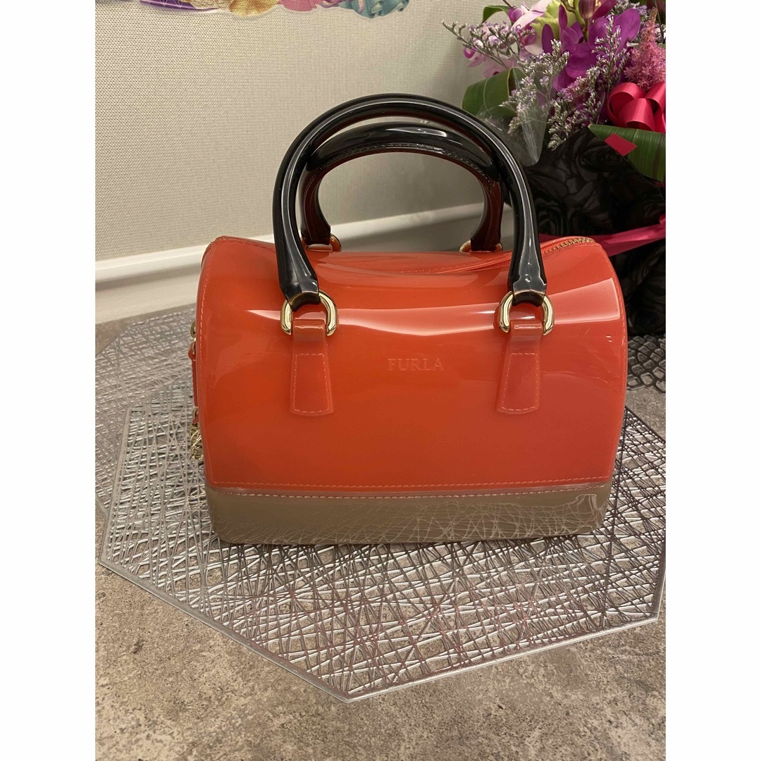 美品　フルラ　キャンディバッグ　FURLA クリアピンク　クリアベージュ