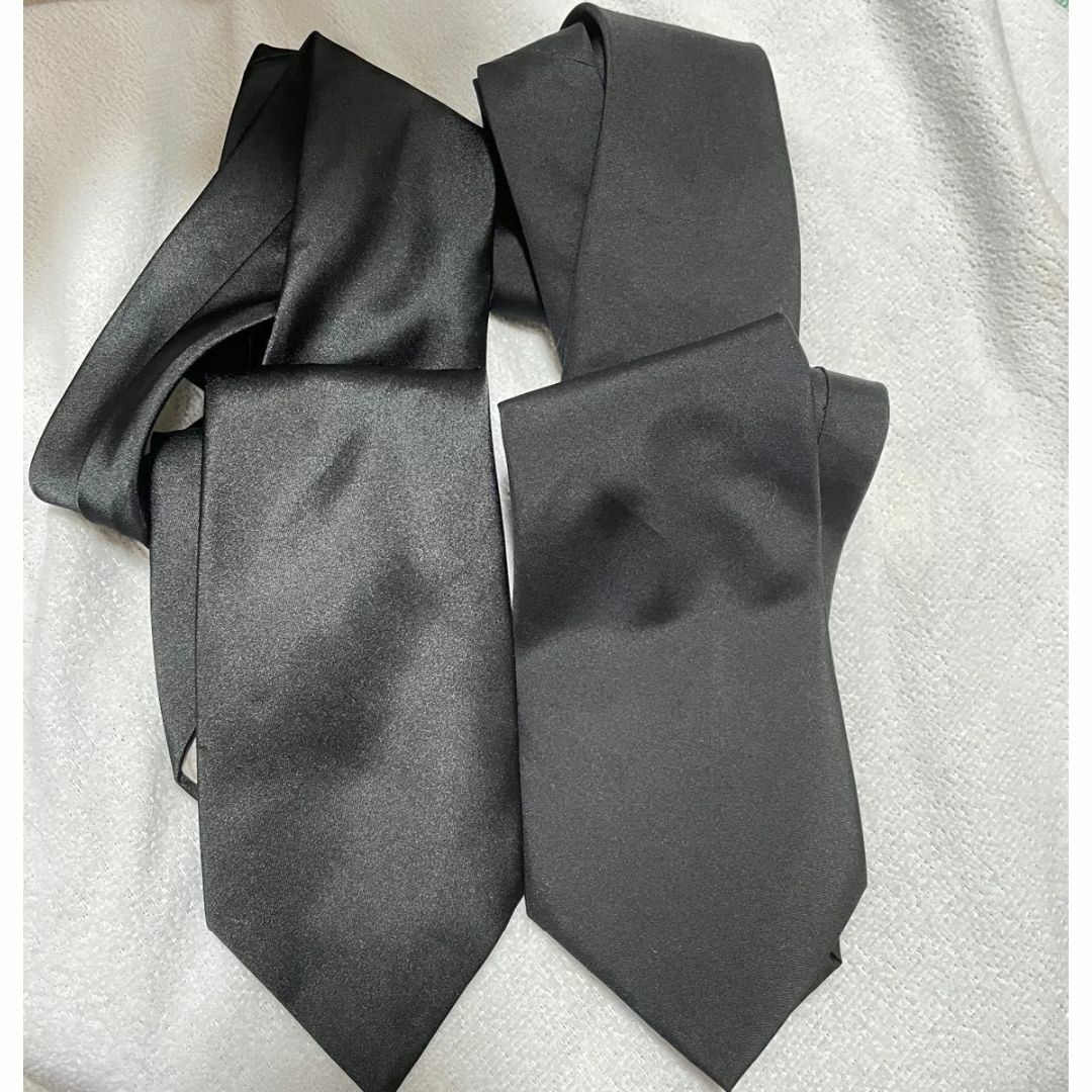 美品 黒 ネクタイ 2点セット 礼服 冠婚葬祭 無地 シンプル ブラック | フリマアプリ ラクマ