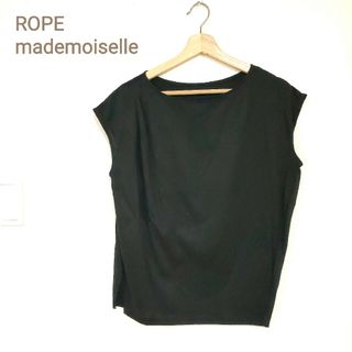 ロペ(ROPE’)のロペマドモアゼル  サイドスリットカットソー  黒  M(カットソー(半袖/袖なし))