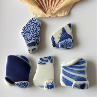 【23】天然シー陶器　箸置き　ハンドメイド　1点もの(キッチン小物)