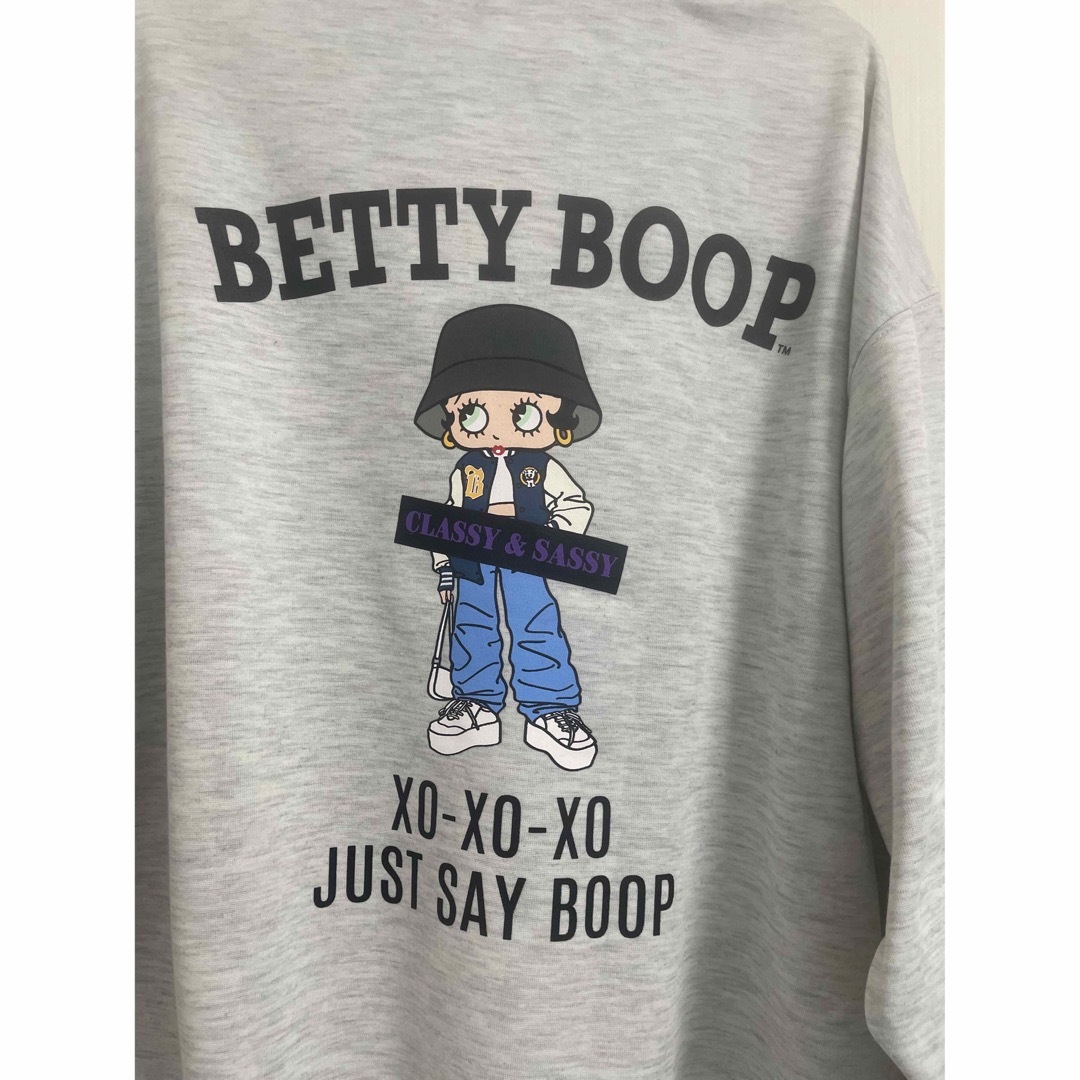 Betty Boop(ベティブープ)の 新品 Betty Boop ハーフジッププルオーバー 3Lサイズ ベティちゃん レディースのトップス(トレーナー/スウェット)の商品写真