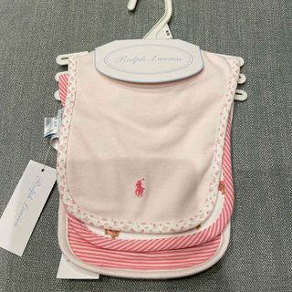 ポロラルフローレン(POLO RALPH LAUREN)のラルフローレン　スタイ　女の子　ピンク　3枚セット　新品　タグ付き(ベビースタイ/よだれかけ)