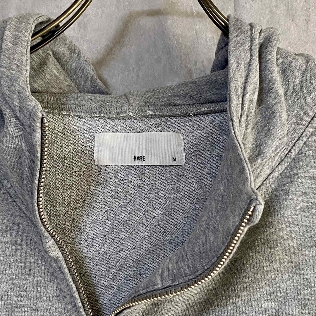 HARE ハレ HARE 七分丈 パーカー グレー M 綿 100% スウェットの通販 by ウィッシュ ハレ HARE 七分丈 カーディガン 紺 S 綿100%