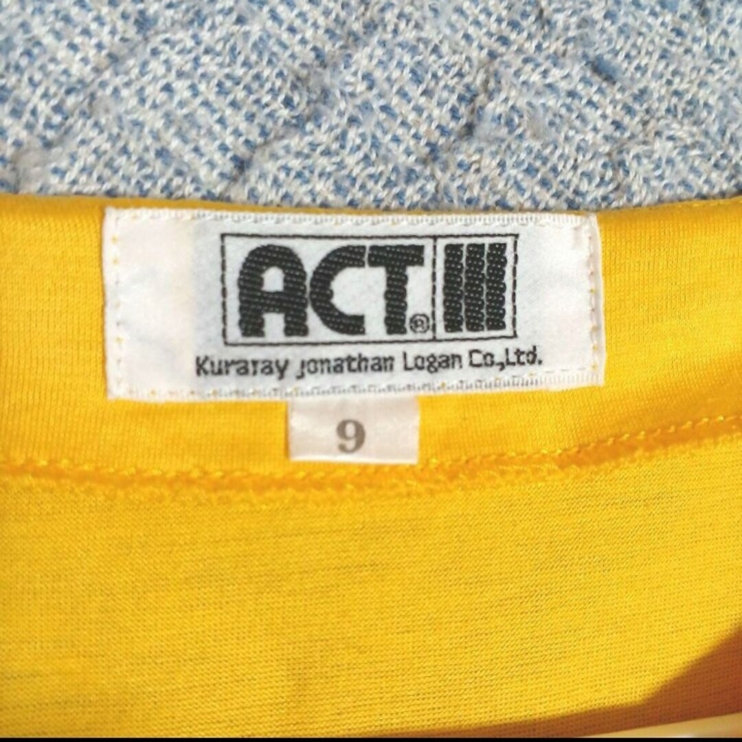 ACT(アクト)のフレンチリーブ 鮮やかイエロー レディーストップス 上質素材 そごう婦人服 レディースのトップス(カットソー(半袖/袖なし))の商品写真
