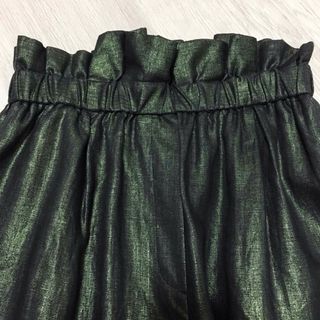 UN3D. アンスリード【美品】メタリックリネンパンツ ワイド ギャザー