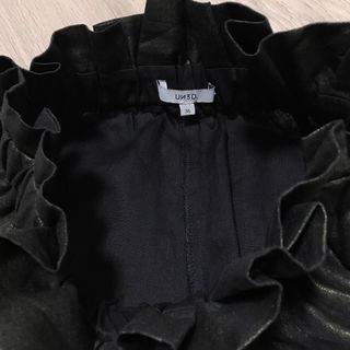 UN3D. アンスリード【美品】メタリックリネンパンツ ワイド ギャザー