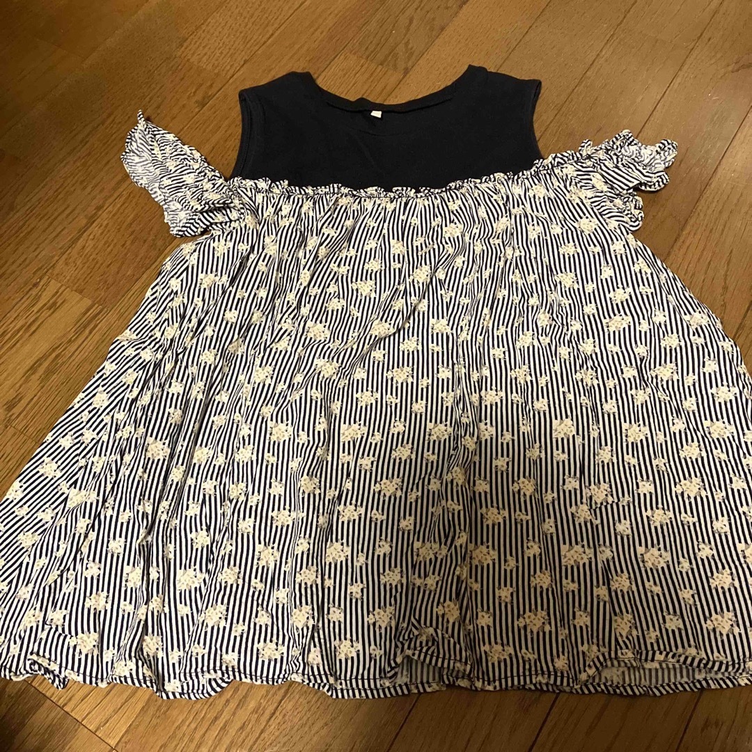 GU(ジーユー)のGU 肩出しカットソー　150 キッズ/ベビー/マタニティのキッズ服女の子用(90cm~)(Tシャツ/カットソー)の商品写真