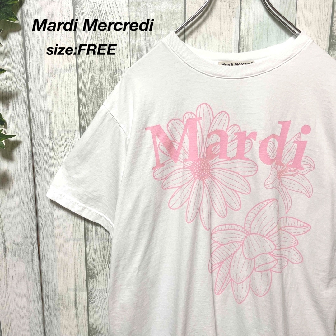 Mardi Mercredi マルディメクルディ　Tシャツ ホワイトピンク | フリマアプリ ラクマ